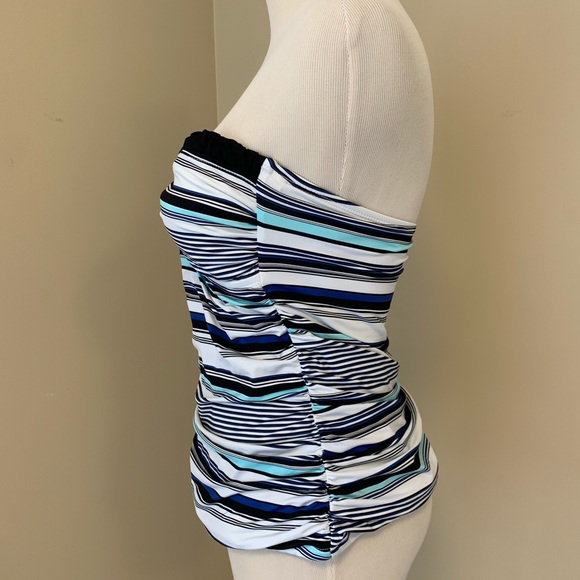 Ruched Tankini Swim Top Size S Halter Strapless - Picture 6 of 16